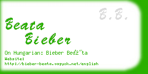 beata bieber business card